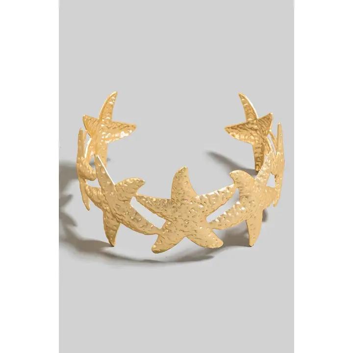 Star Fish Cuff - Gold – Rich Broke Boutique display picture 3