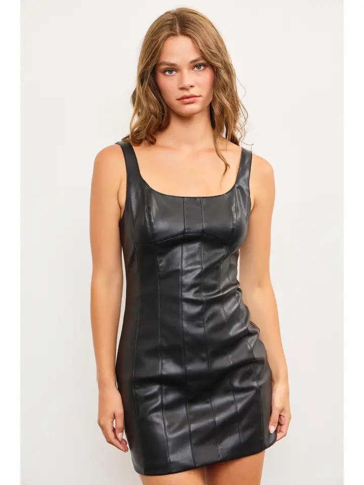chinese dress ladies Game Time Faux Leather Stretch Dress – Rich Broke Boutique