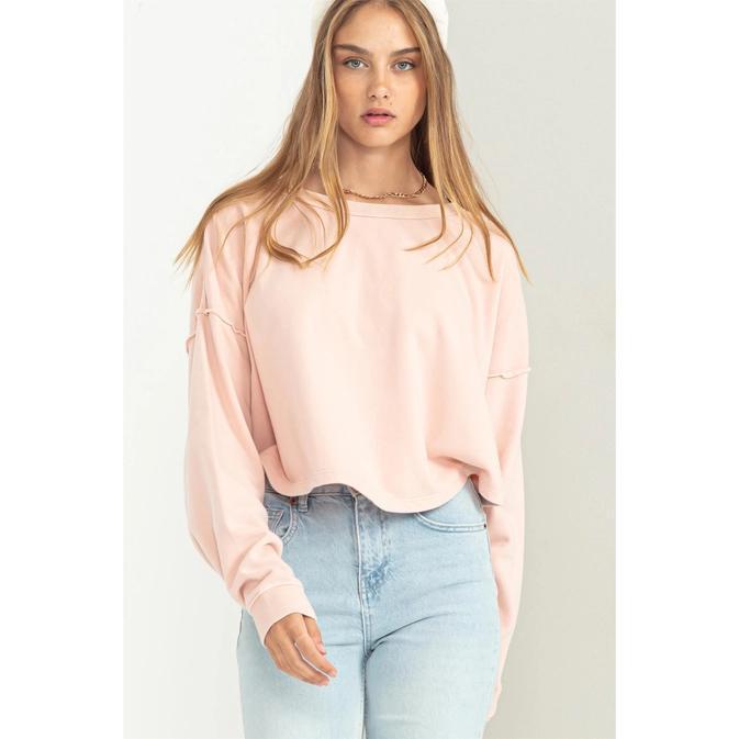 Blush Oversized Sweatshirt – Rich Broke Boutique