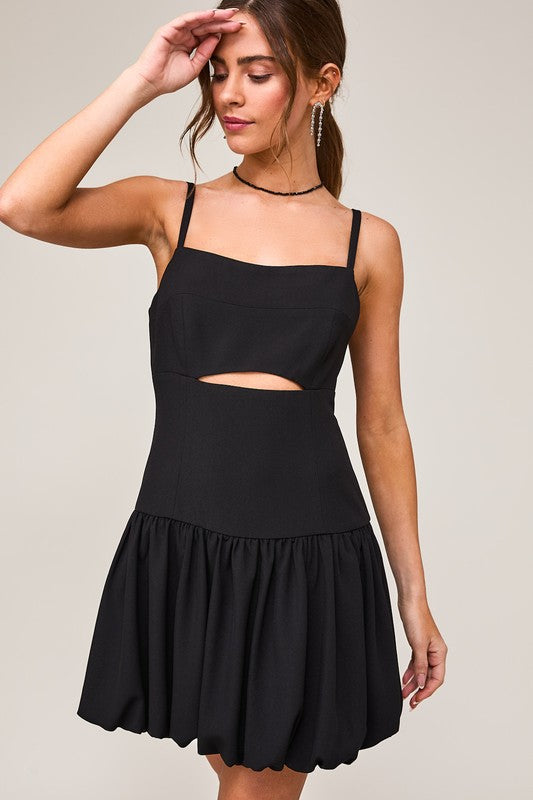 black bubble hem dress Bubble Hem Mini Dress main image 1