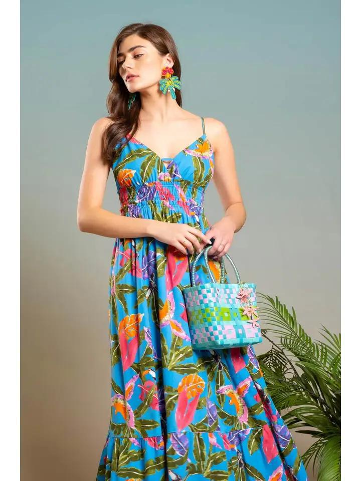 Tropical Print Midi Dress Tropical Print Midi Dress