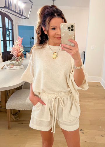 Live a Little Knit Set - Oatmeal