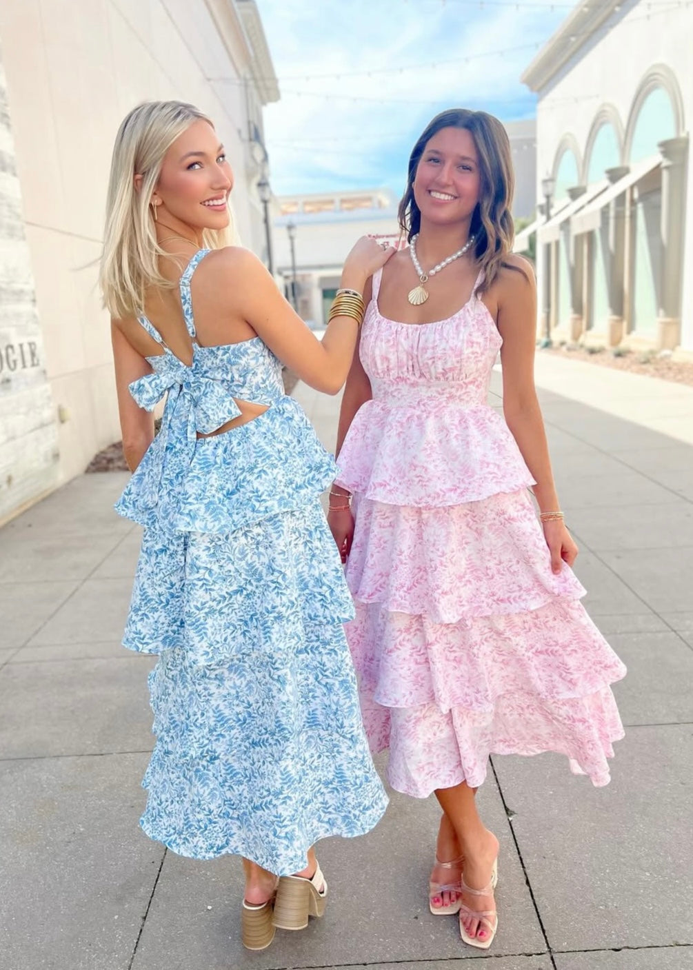 Floral Tie Back Ruffle Dress