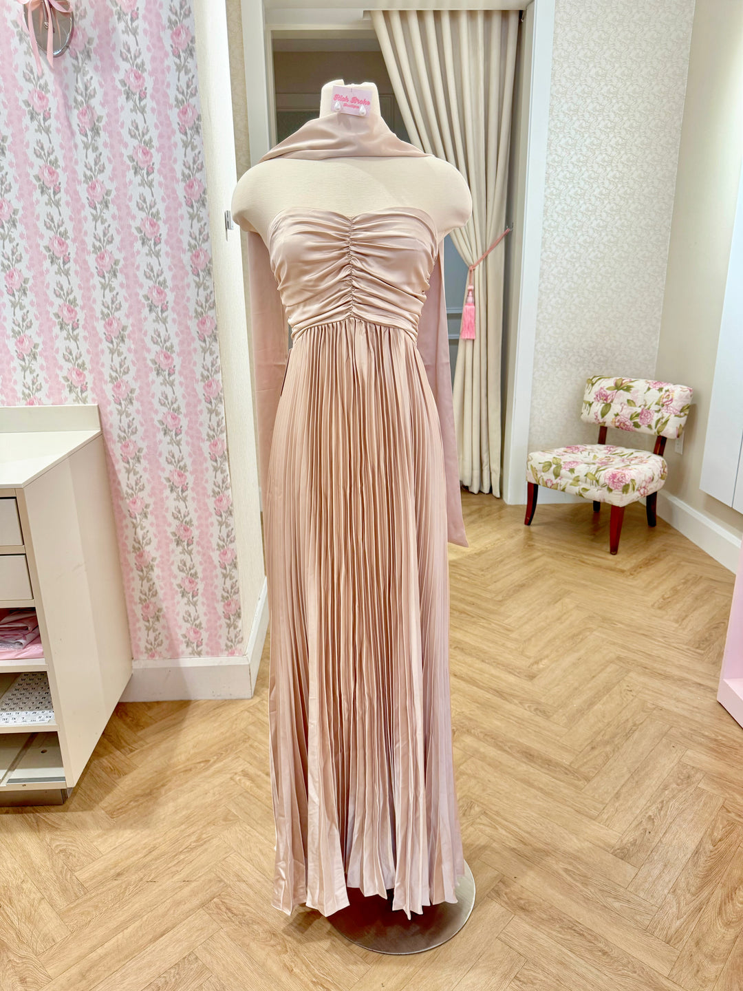 CHAMPAGNE Scarf Maxi Dress  Rich Broke Boutique